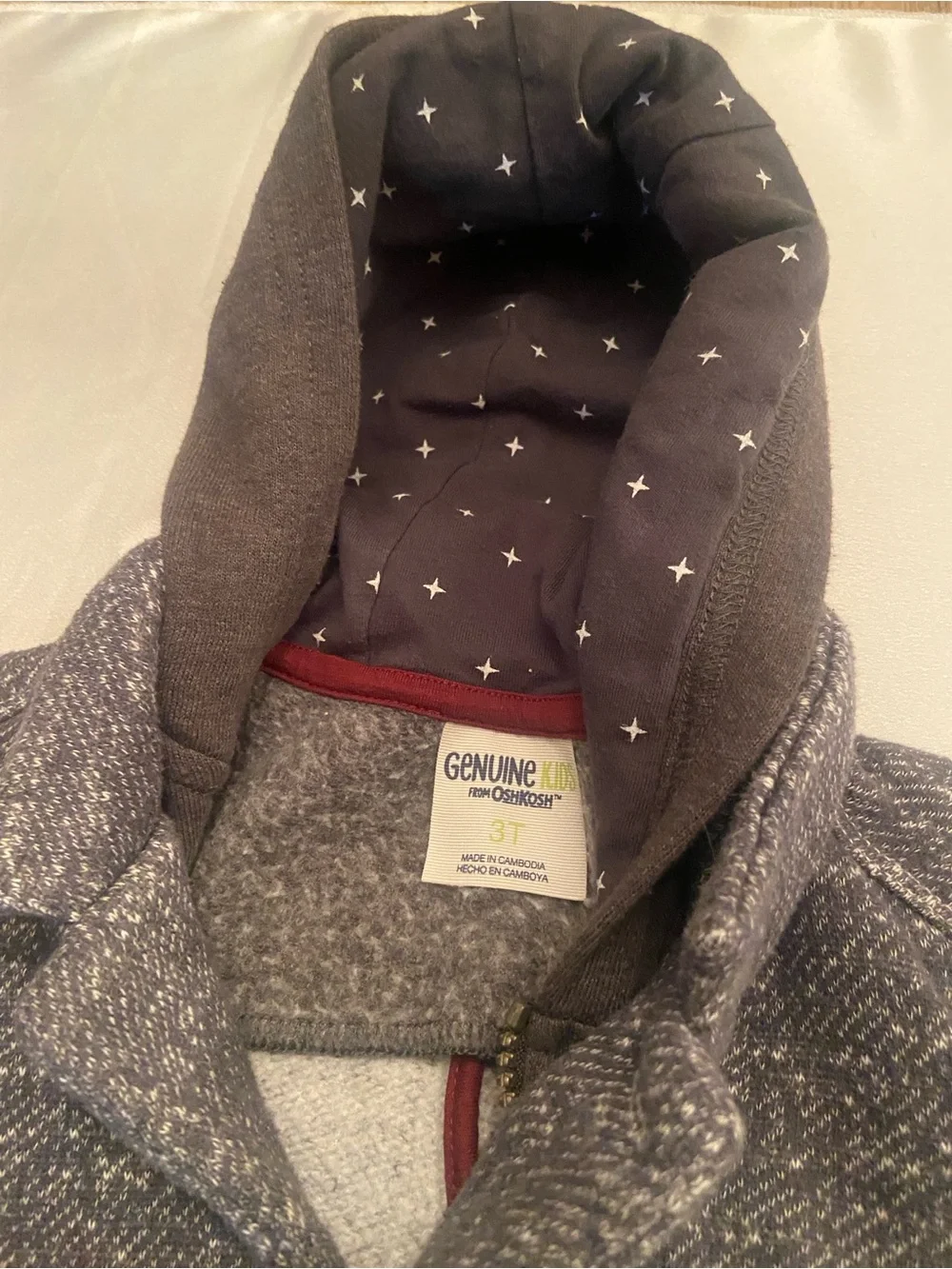 OshKosh B'gosh Speckled Gray Knit Hooded Jacket